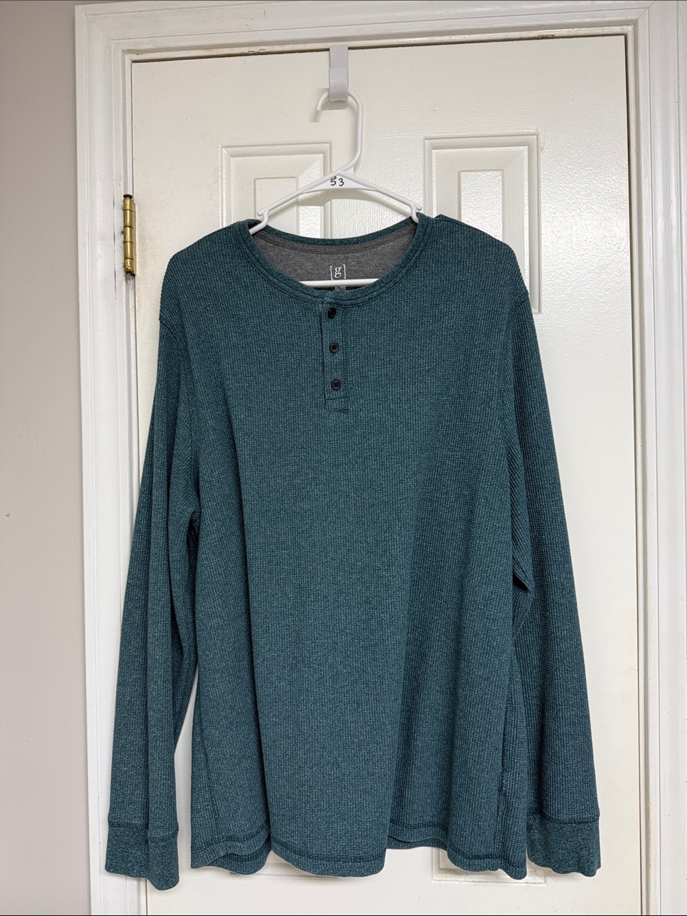 George Men's Long-Sleeve Henley - Teal